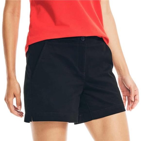 Womens Mid-Rise Cotton Shorts, Summer 5 Black - Picture 2 of 5